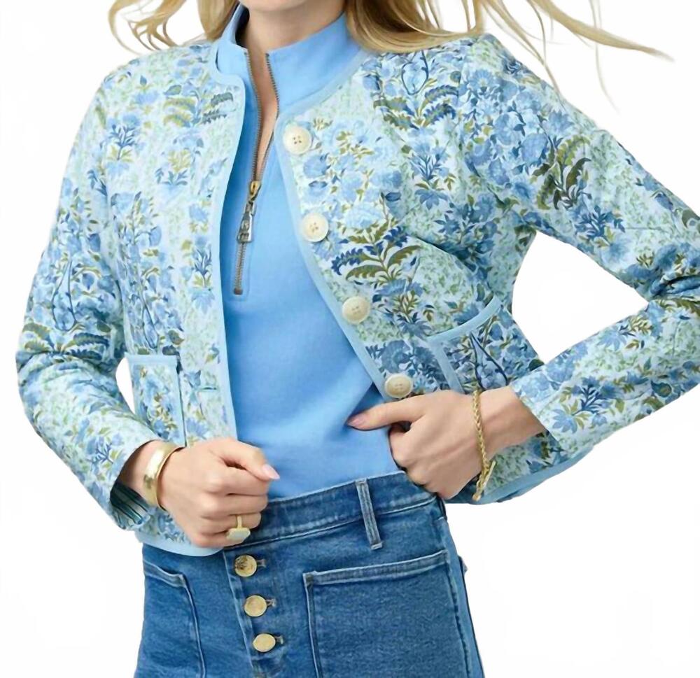 NEW SPARTINA 449 marnie quilted jacket in flagler floral paisley sky